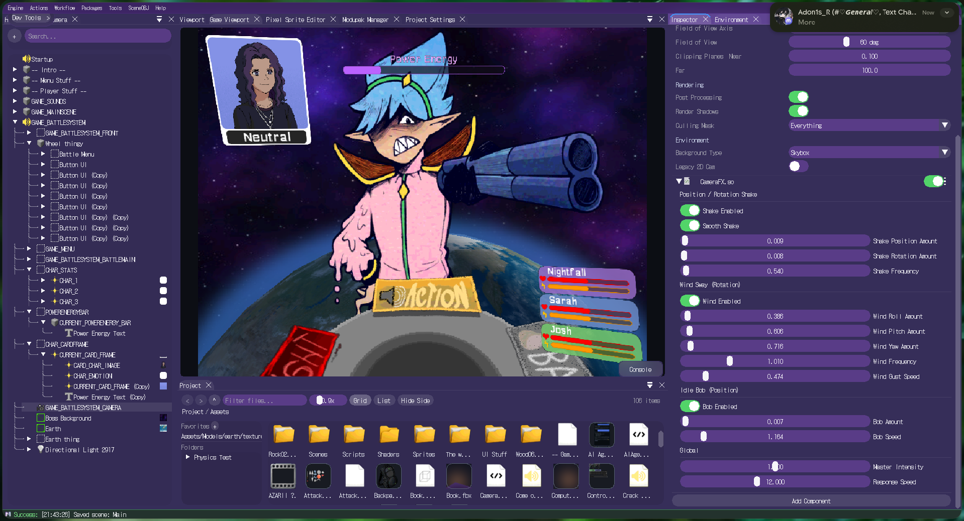 A complete editor in the Modularity Engine editor